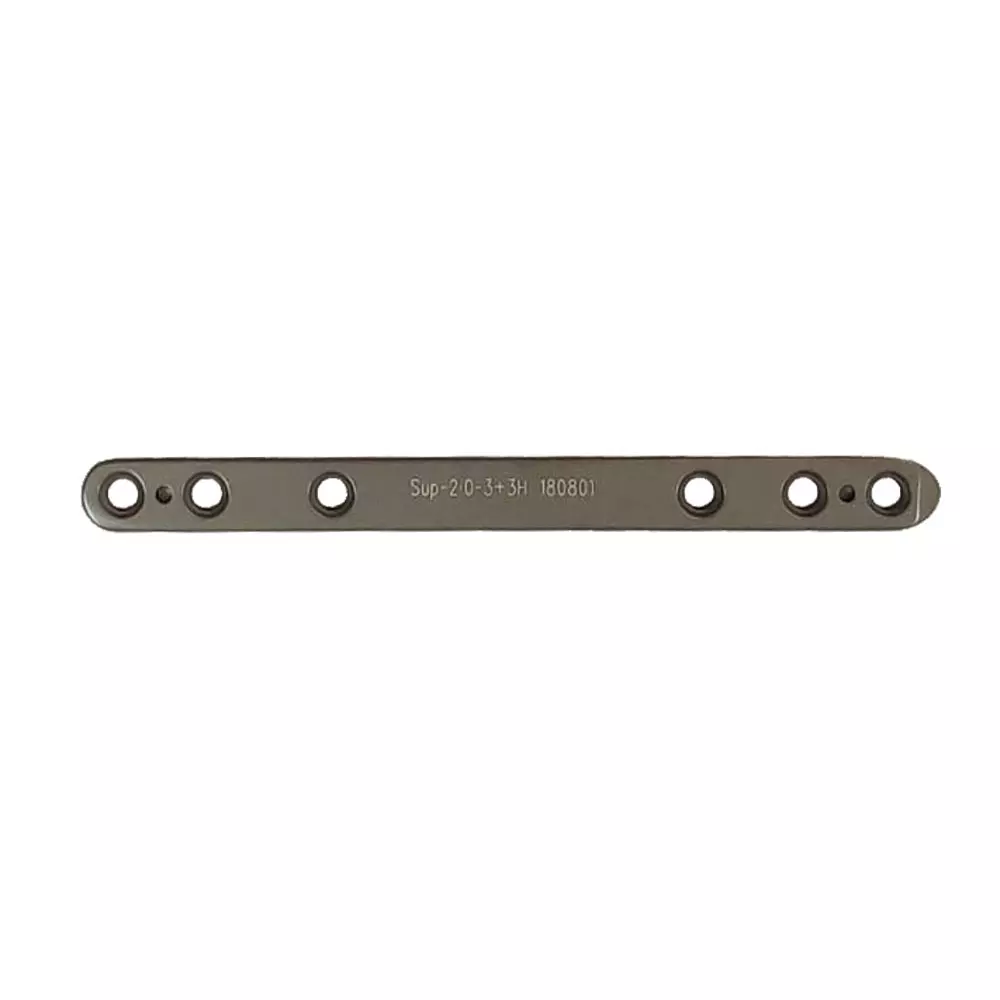 Support straight locking plate 2.0  3+3  holes. 62 mm