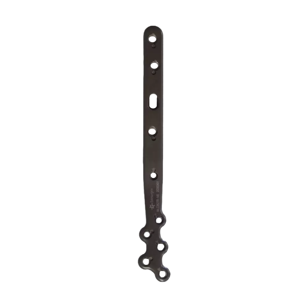 Placa para panartrodesis de carpo dorsal 3.5-2.7- 145 mm. Derecha